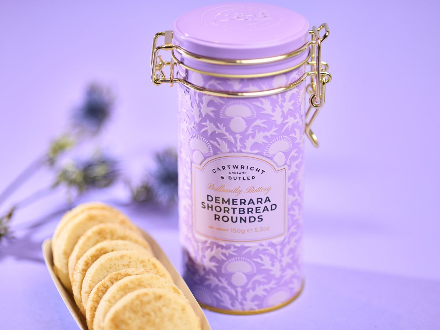 Cartwright & Butler Demerara Shortbread Rounds Tin 150g