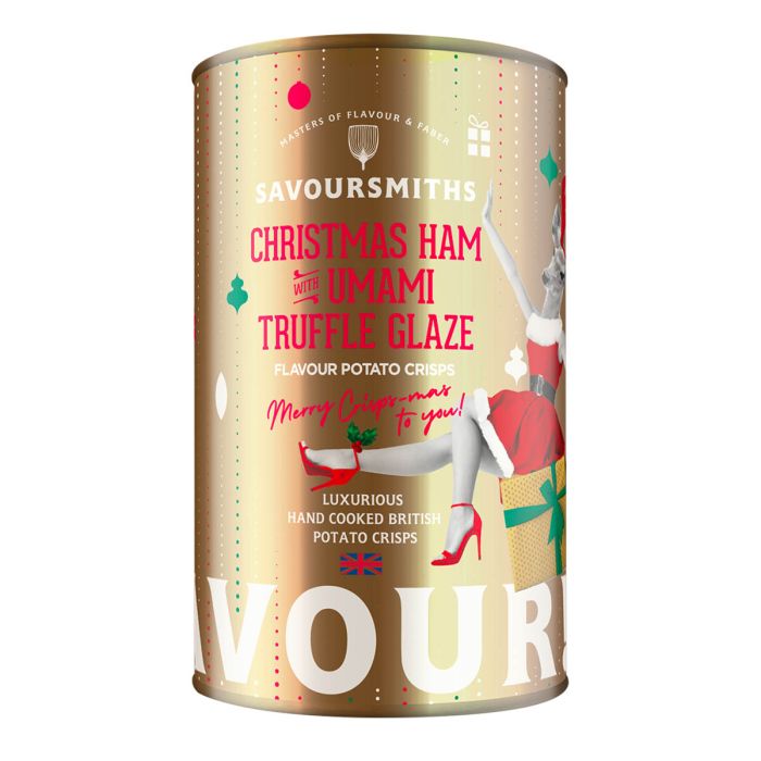 Savoursmiths Christmas Ham with Umami Truffle Glaze Potato Crisps in Tin 100g