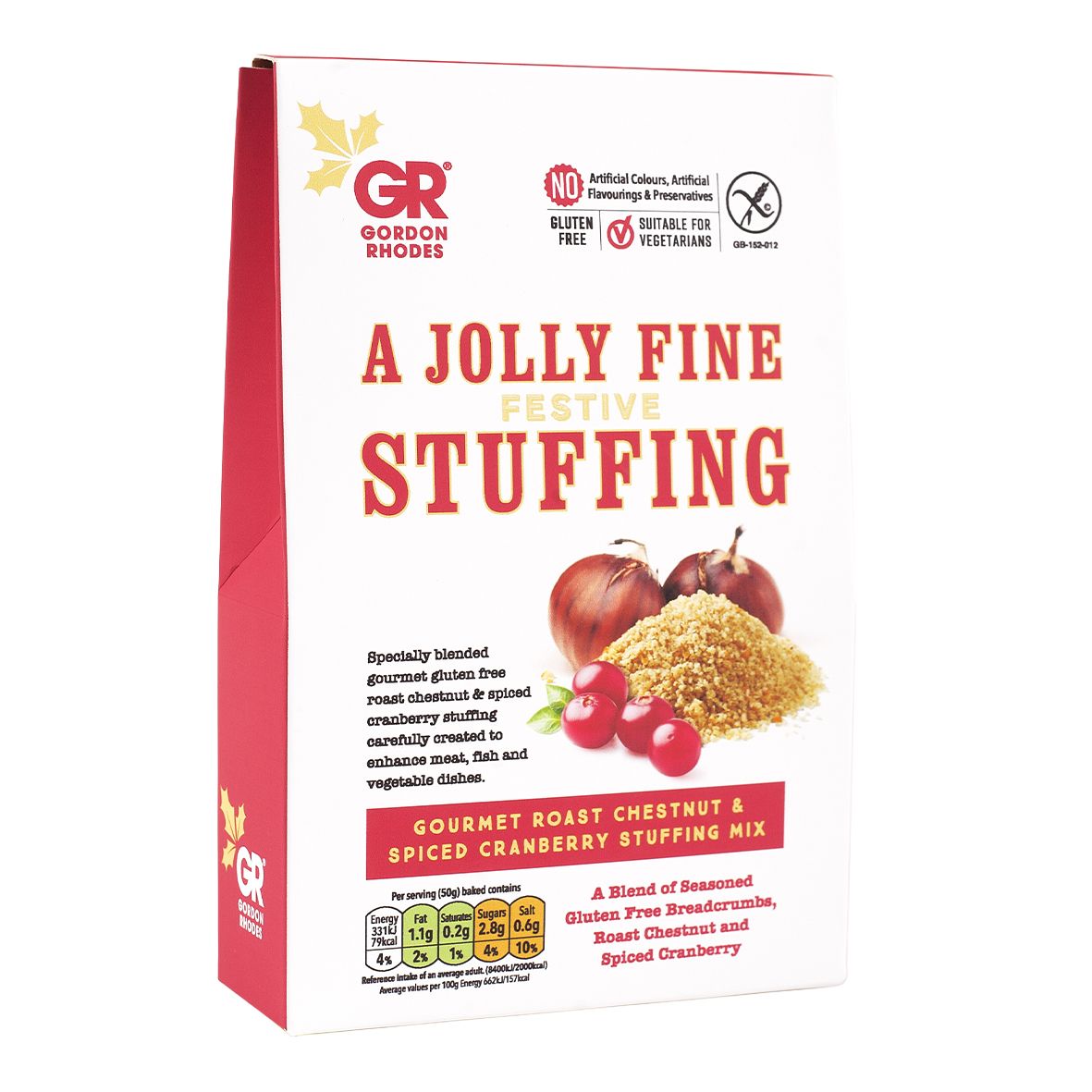 Gordon Rhodes Gourmet Roast Chestnut & Spiced Cranberry Stuffing Mix 125g