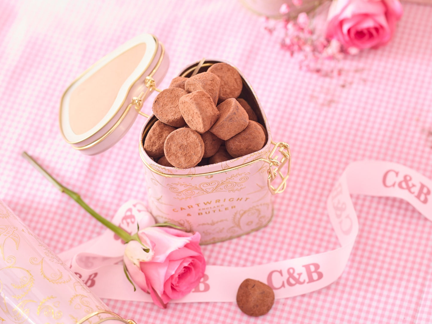 Cartwright & Butler Chocolate and Hazelnut Truffles in Heart Shaped Tin 180g