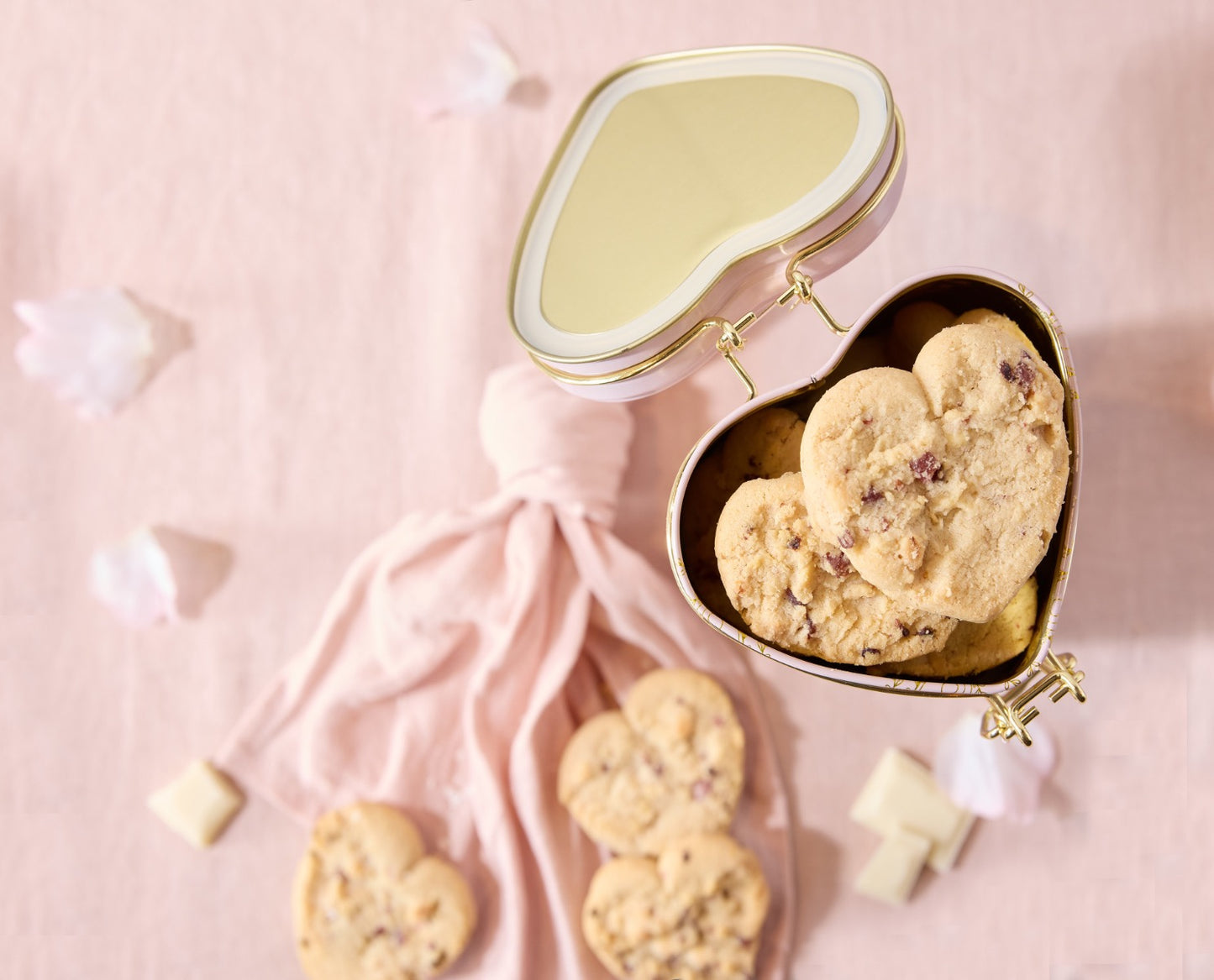 Cartwright & Butler Raspberry & White Chocolate Biscuits in Heart Shaped Tin 200g