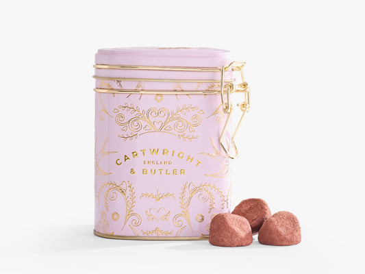 Cartwright & Butler Chocolate and Hazelnut Truffles in Heart Shaped Tin 180g