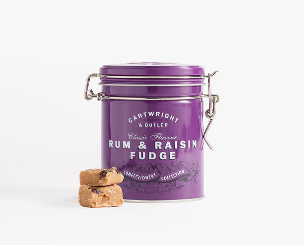Cartwright & Butler Rum & Raisin Fudge in Tin 175g