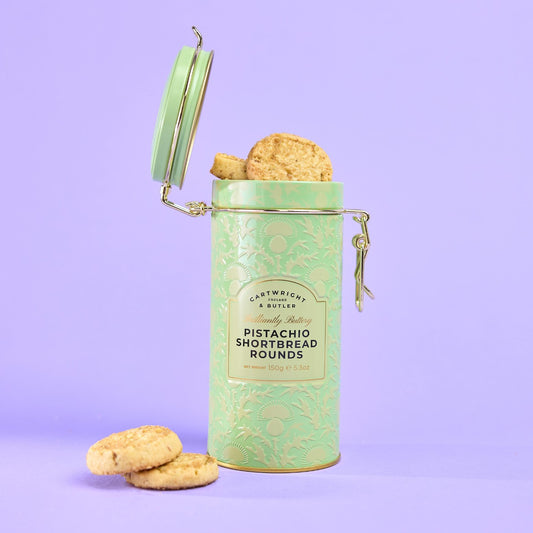 Cartwright & Butler Pistachio Shortbread Rounds in Tin 150g