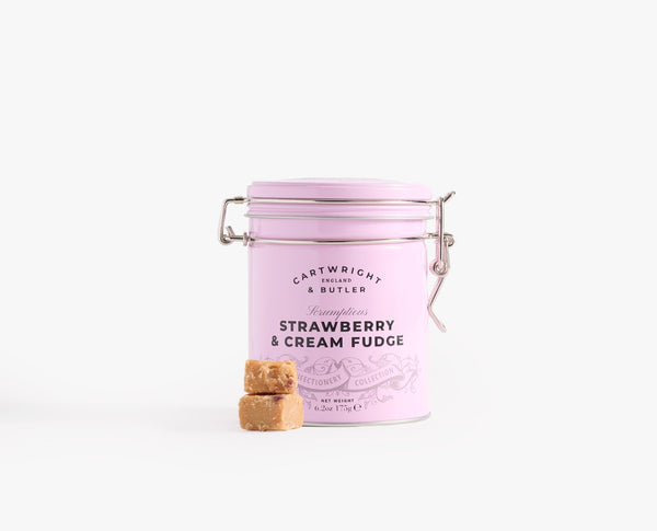 Cartwright & Butler Strawberry & Clotted Cream Fudge in Tin 175g