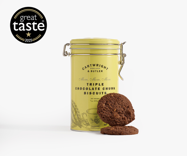 Cartwright & Butler Triple Chocolate Chunk Biscuits in Tin 200g