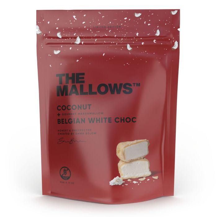 The Mallows Coconut & Belgian White Chocolate Mallow Pouches 90g