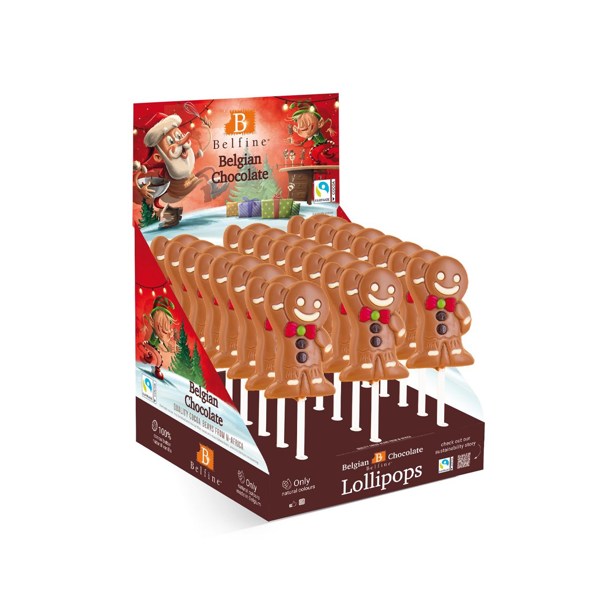 Belfine Fairtrade Mister Gingerbread Lollipops 25g