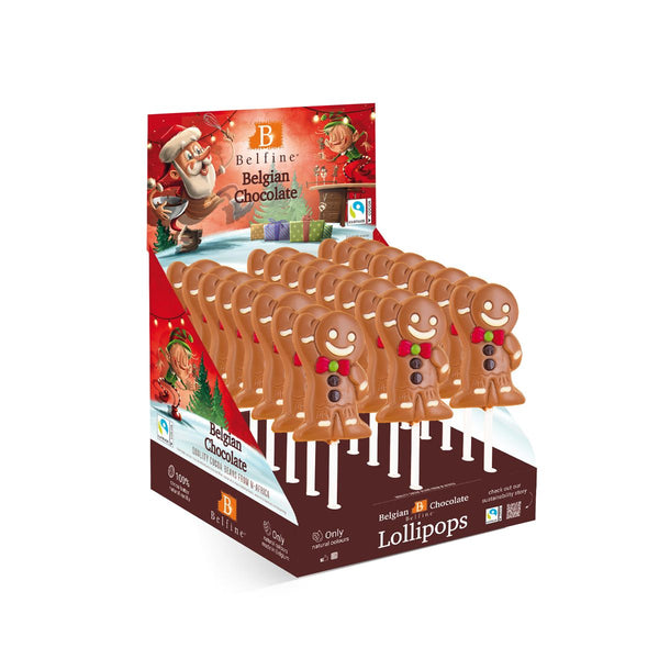 Belfine Fairtrade Mister Gingerbread Lollipops 25g