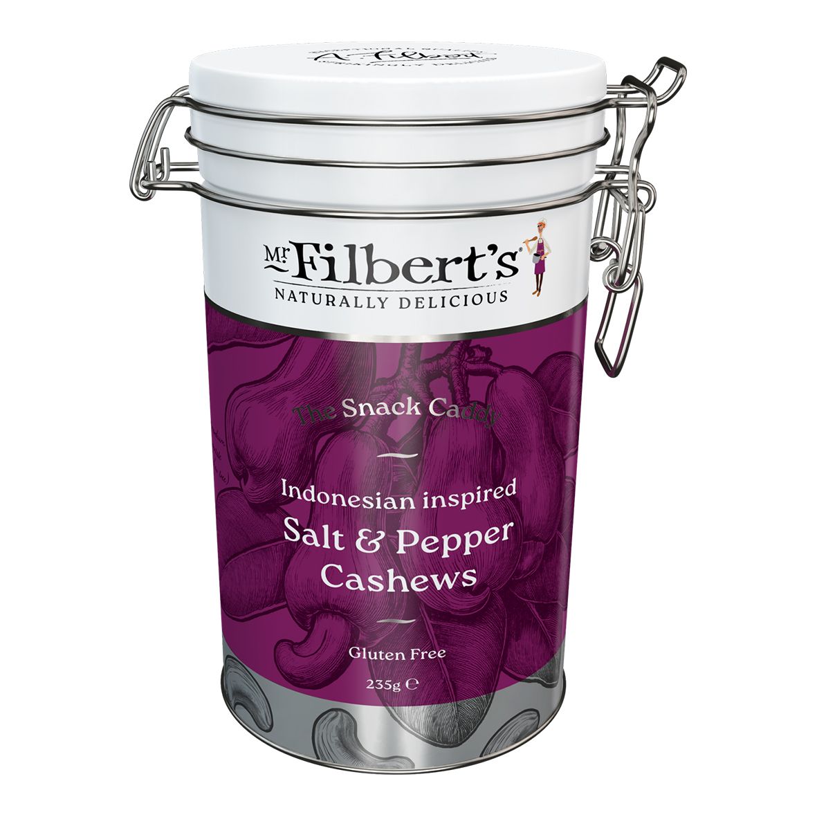 Mr Filberts Indonesian Inspired Salt & Pepper Cashews Tins 235g