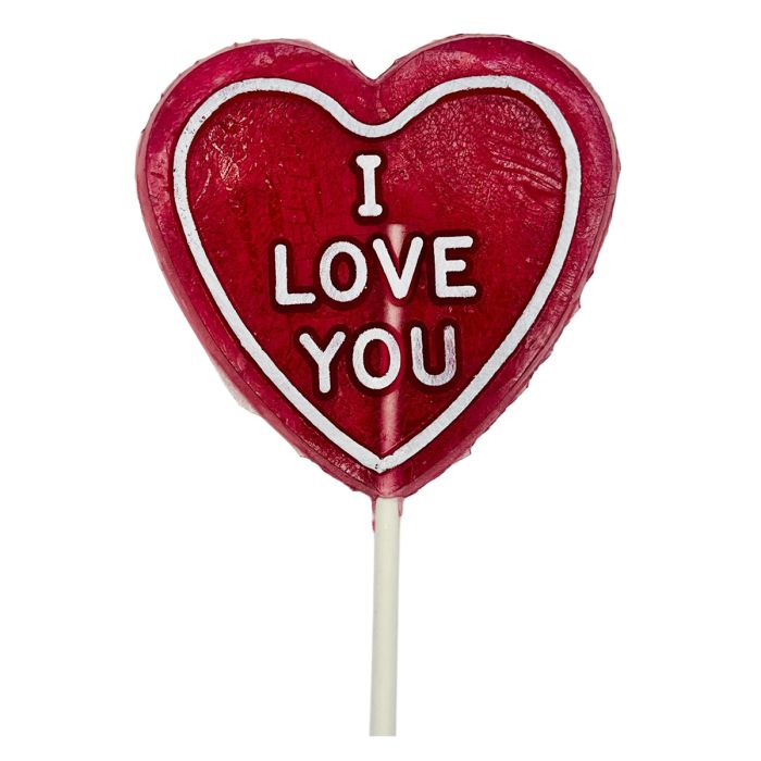 Strawberry 'I Love You' Lollipop 65g