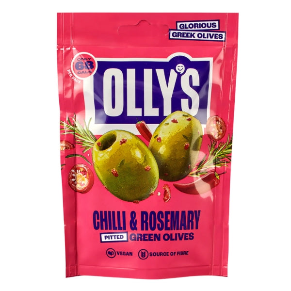 Olly's Pitted Green Olives Chilli & Rosemary 50g
