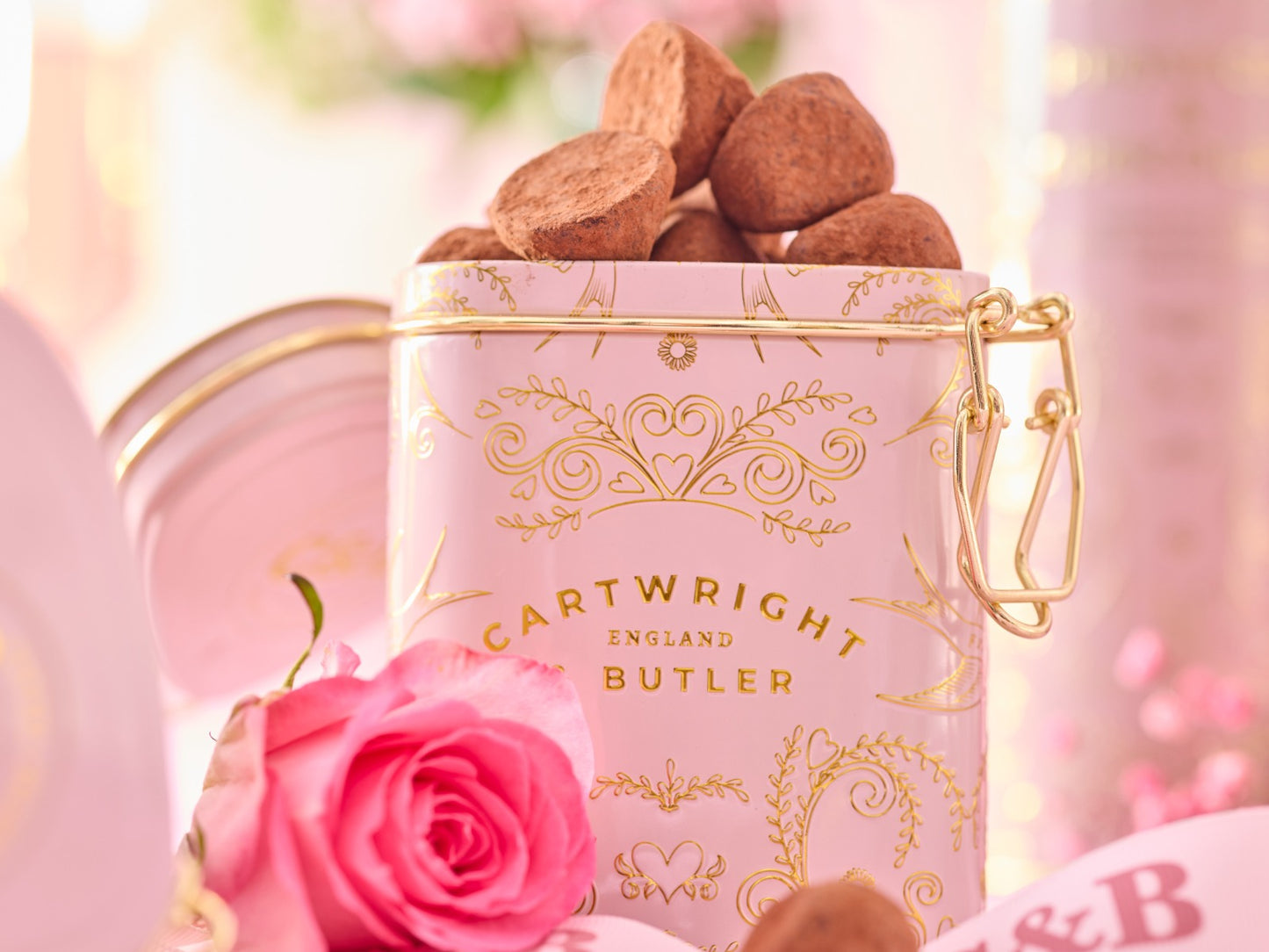 Cartwright & Butler Chocolate and Hazelnut Truffles in Heart Shaped Tin 180g